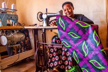 Woman sewing