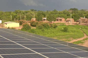 solar panel near farming community