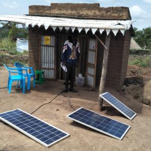 Solar panels outside building