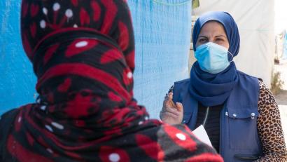 Ekhlas and her family fled their home in 2014 when ISIS occupied the area. Now, she works with Prosper Global teams in Iraq to help keep other displaced families safe from COVID-19.