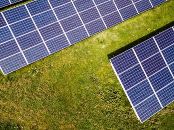 overhead view of solar panels 