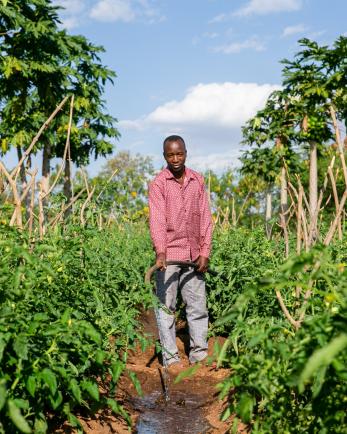 man standing in a field