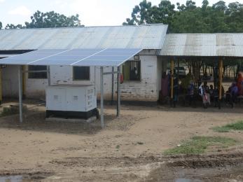 Solar panels outside building