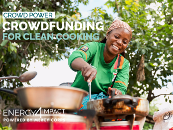 Whitepaper cover image of woman smiling and cooking outdoors.